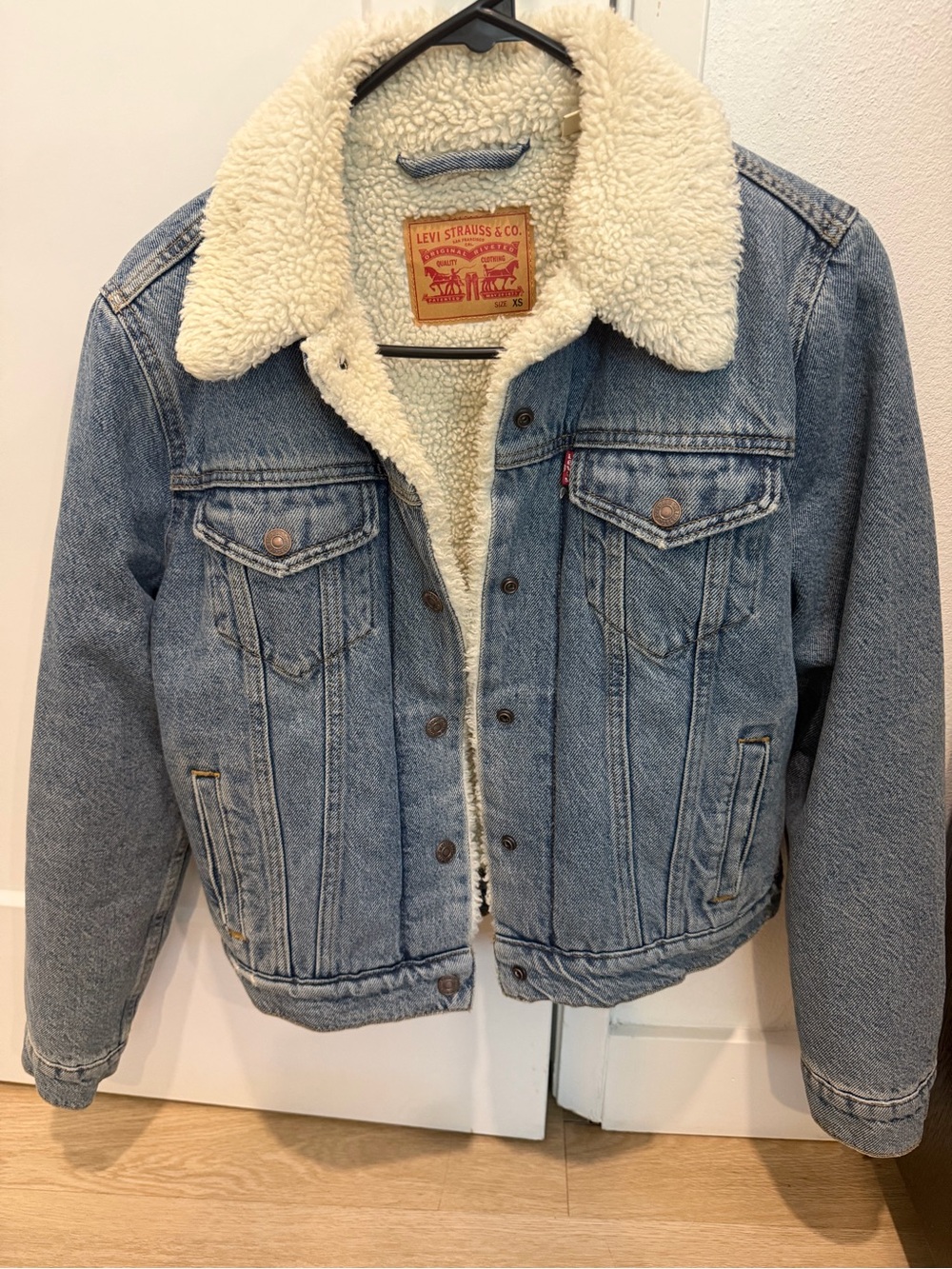 Levi's Cream Sherpa-Lined Denim Jacket